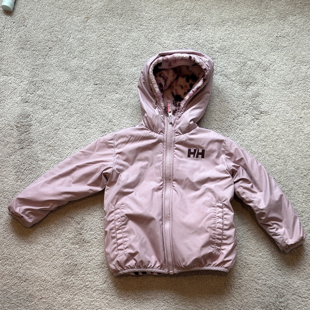 Helly Hansen Pink and Purple Fleece lining ski jacket.